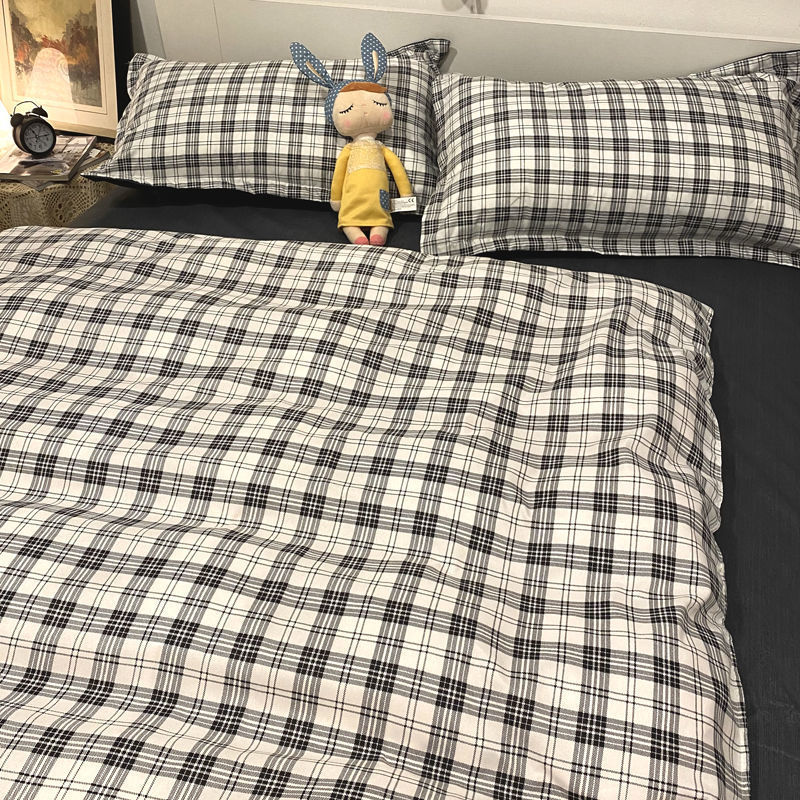 Three-Piece Set Of Single Bed Sheets In Student Dormitory