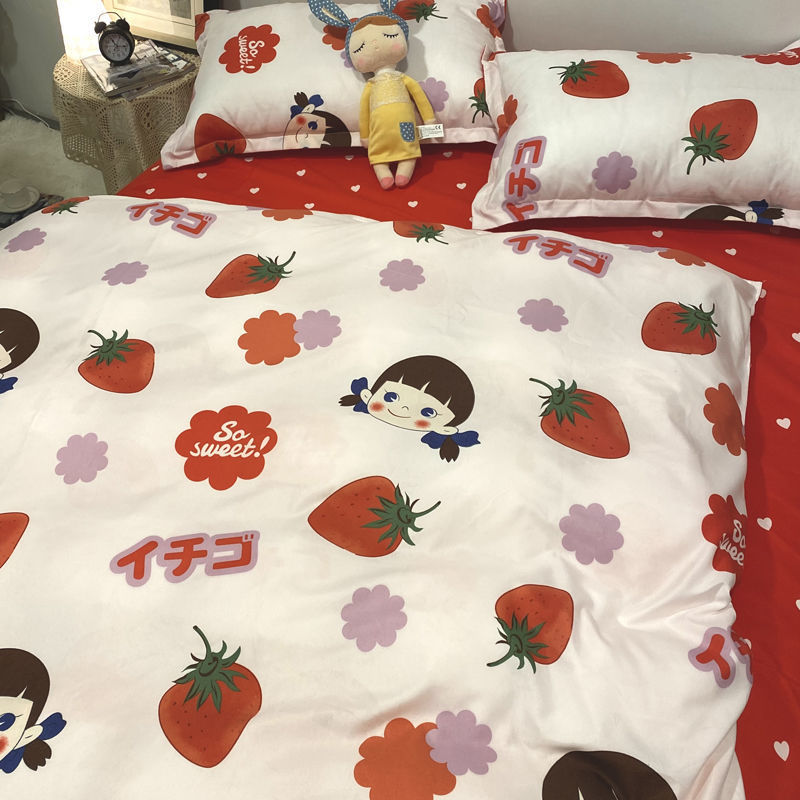 Three-Piece Set Of Single Bed Sheets In Student Dormitory
