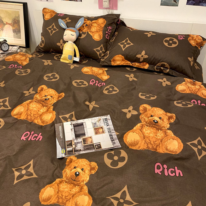 Three-Piece Set Of Single Bed Sheets In Student Dormitory