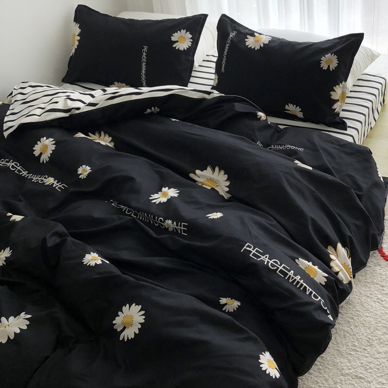 Three-Piece Set Of Single Bed Sheets In Student Dormitory