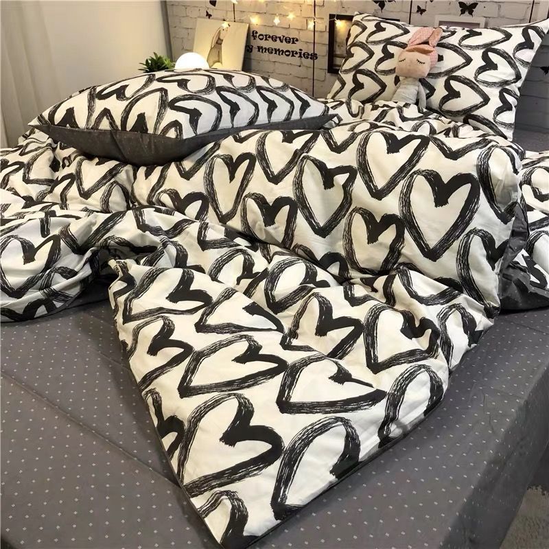 Three-Piece Set Of Single Bed Sheets In Student Dormitory