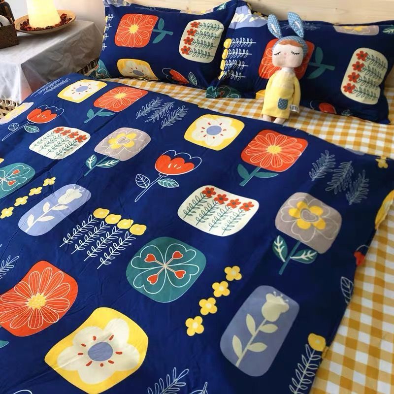 Three-Piece Set Of Single Bed Sheets In Student Dormitory