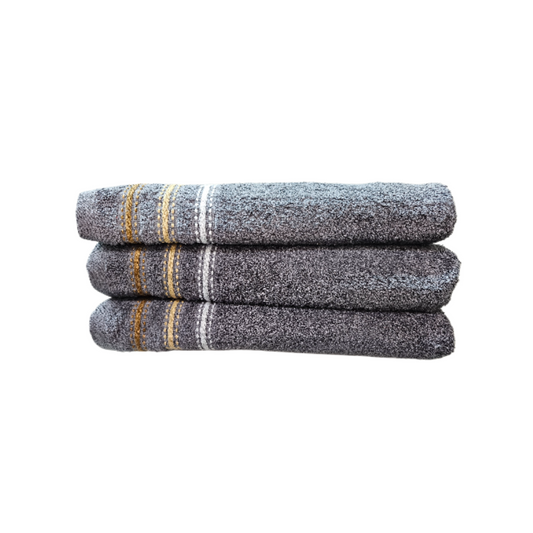 Charcoal Elegance Embroidered Towel